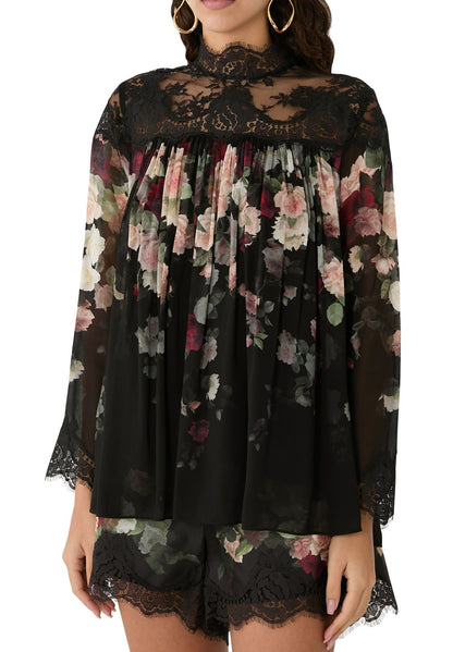 ZIMMERMANN lace-trimmed Floral Blouse