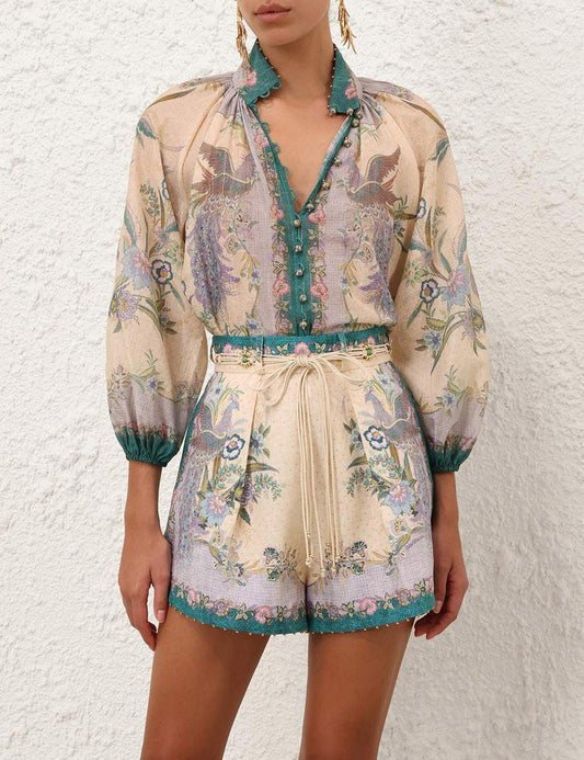 Zimmermann Multicolour Indra BIllow Blouse