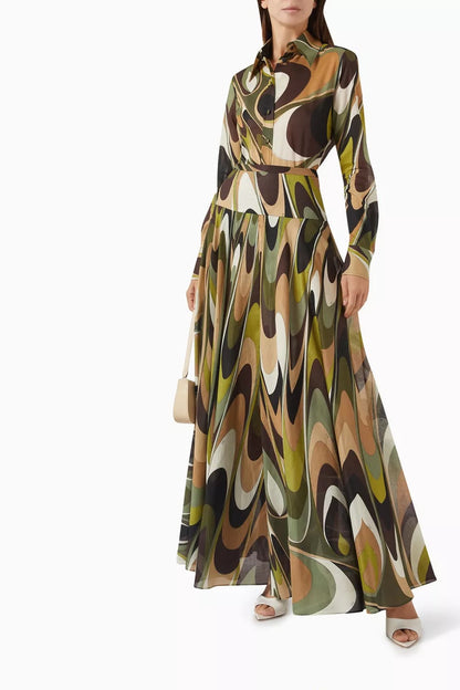 Pucci Green Onde-print set