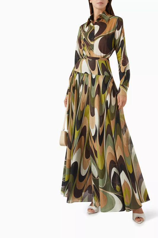 Pucci Green Onde-print set