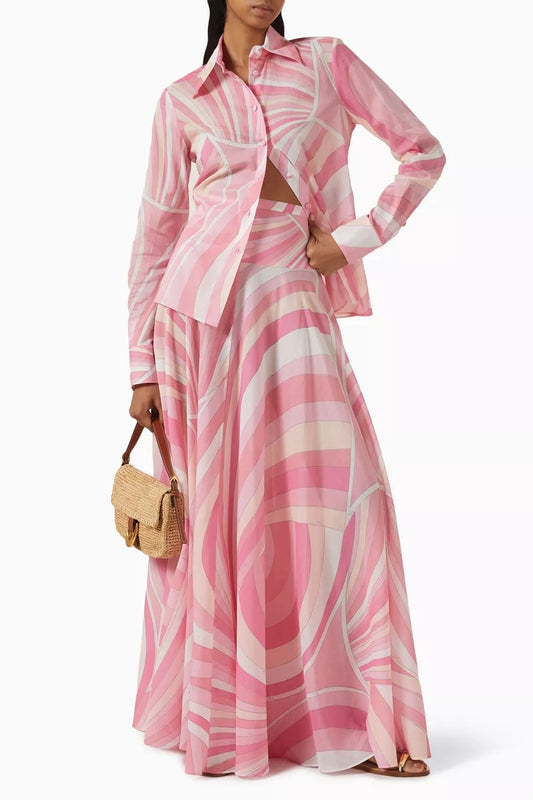 Pucci Pink Iride-print Shirt set