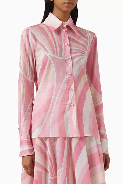 Pucci Pink Iride-print Shirt set