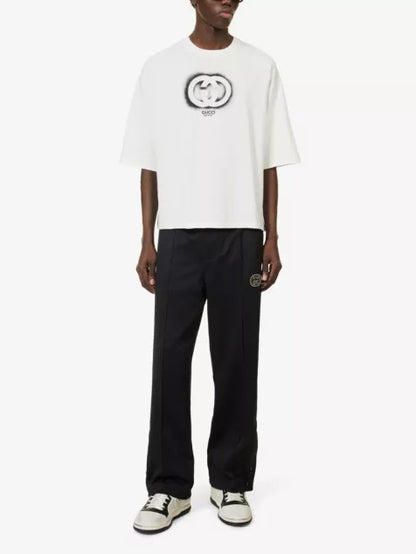 Gucci Brand-Print Boxy-Fit Cotton Jersey T-Shirt Boxy Fit Tee UAE