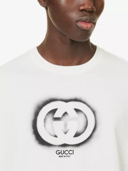 Gucci Brand-Print Boxy-Fit Cotton Jersey T-Shirt Boxy Fit Tee UAE