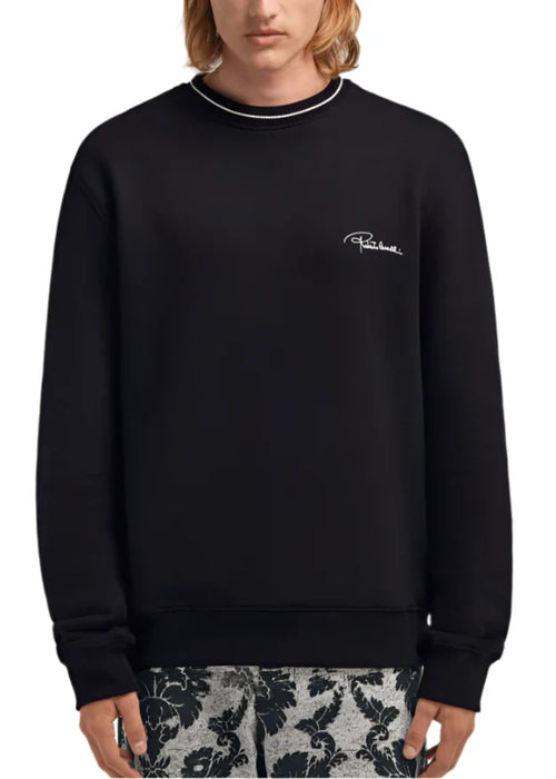 Roberto Cavalli Roses Regular Fit Crewneck Sweatshirt "Black" Designer Sweatshirt UAE
