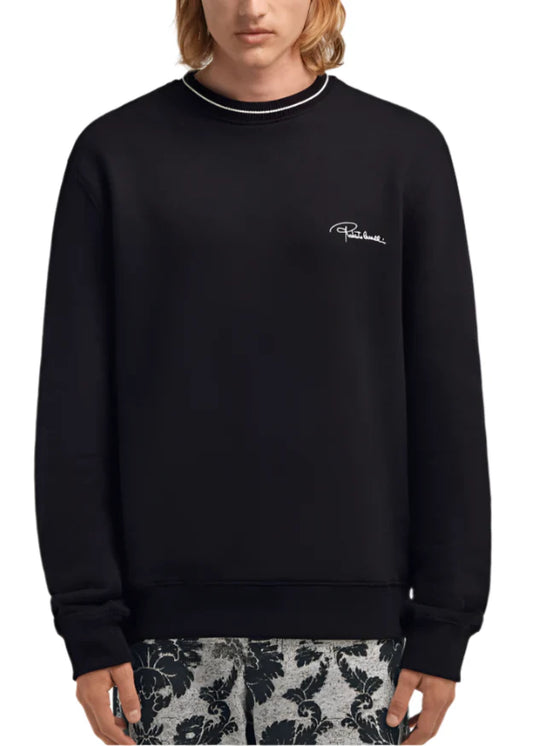 Roberto Cavalli Roses Regular Fit Crewneck Sweatshirt "Black" Designer Sweatshirt UAE