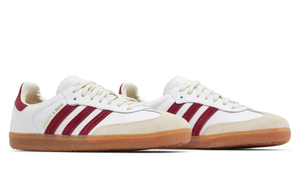 Sporty & Rich x Adidas Samba OG "White Core Burgundy" Premium Sneakers UAE