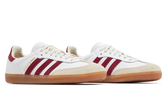 Sporty & Rich x Adidas Samba OG "White Core Burgundy" Premium Sneakers UAE