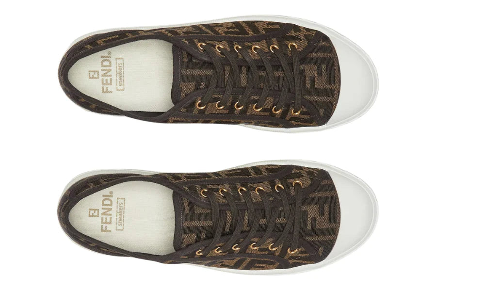 Fendi Domino "Brown Fabric" Low-Top Sneakers UAE