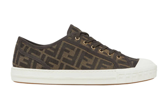 Fendi Domino "Brown Fabric" Low-Top Sneakers UAE
