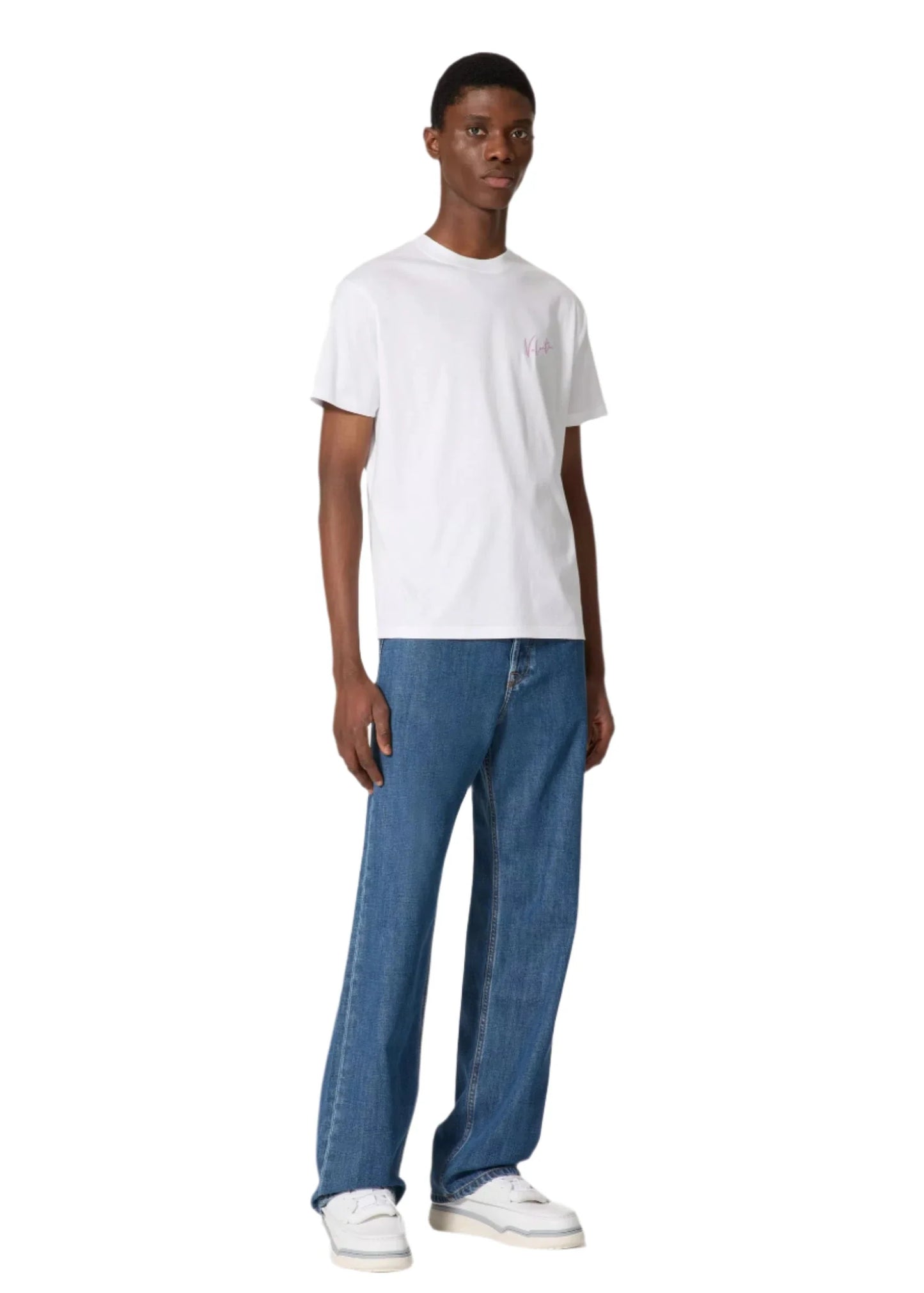 Valentino White T-Shirt With VLogo Signature Print Men's Luxury Tee UAE