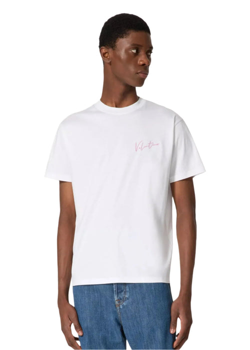 Valentino White T-Shirt With VLogo Signature Print Men's Luxury Tee UAE