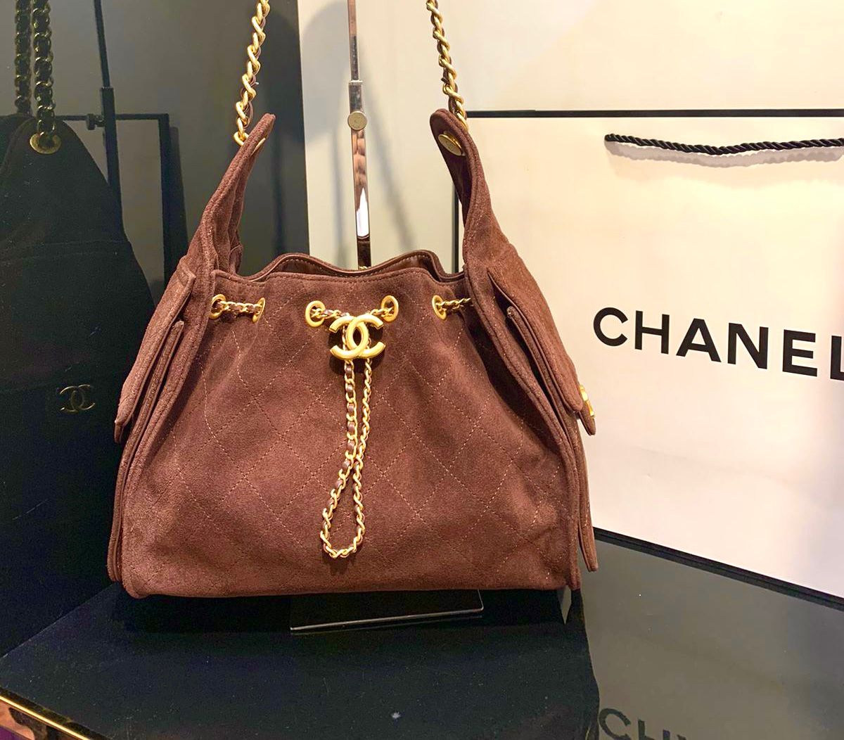 Chanel bag suede
