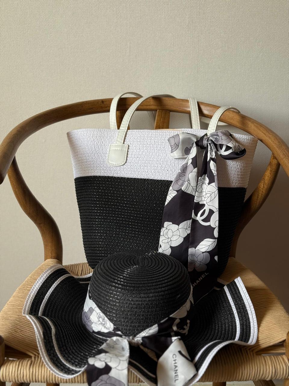 Chanel  bag tote & hat -beach set