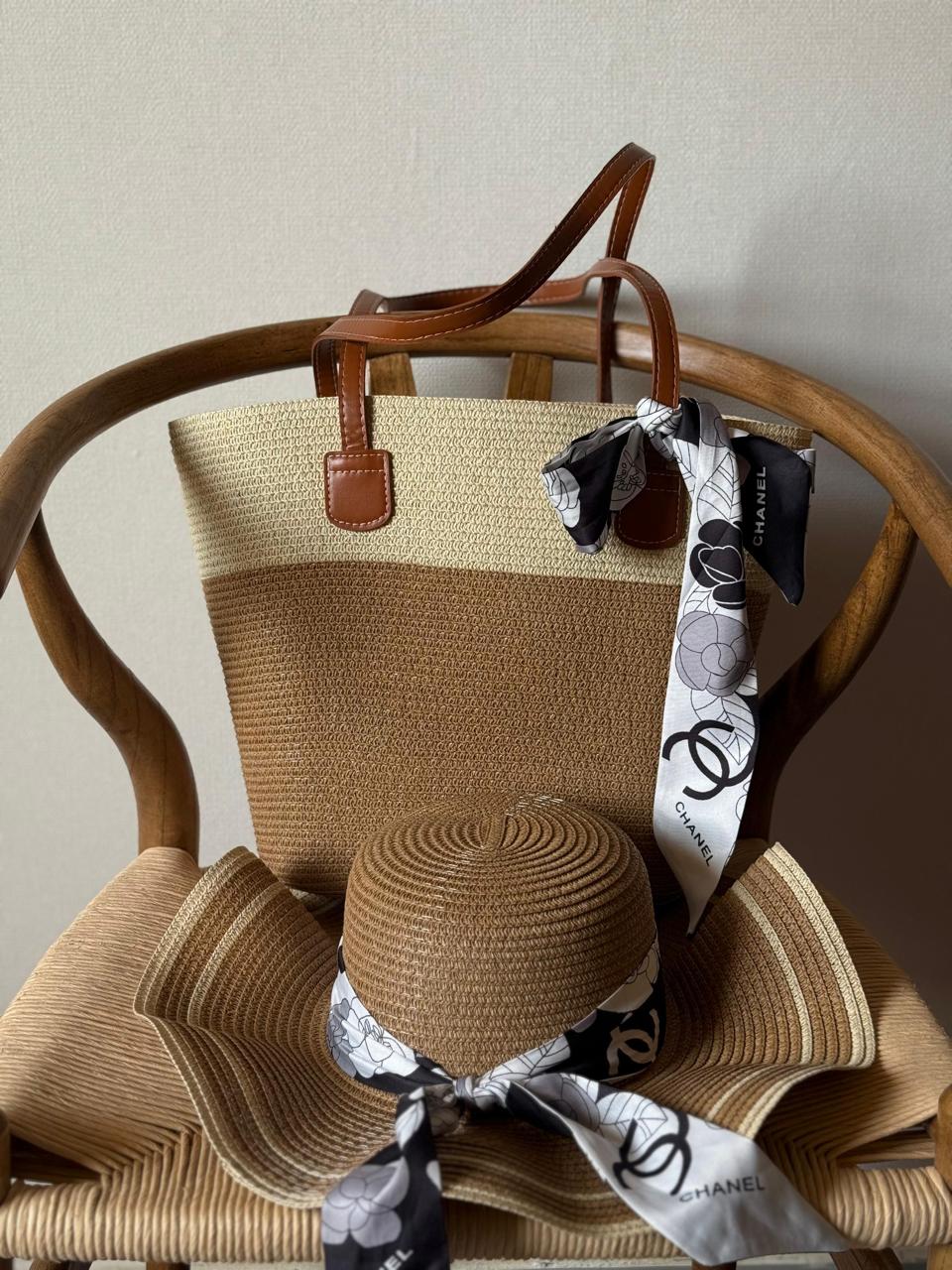 Chanel  bag tote & hat -beach set