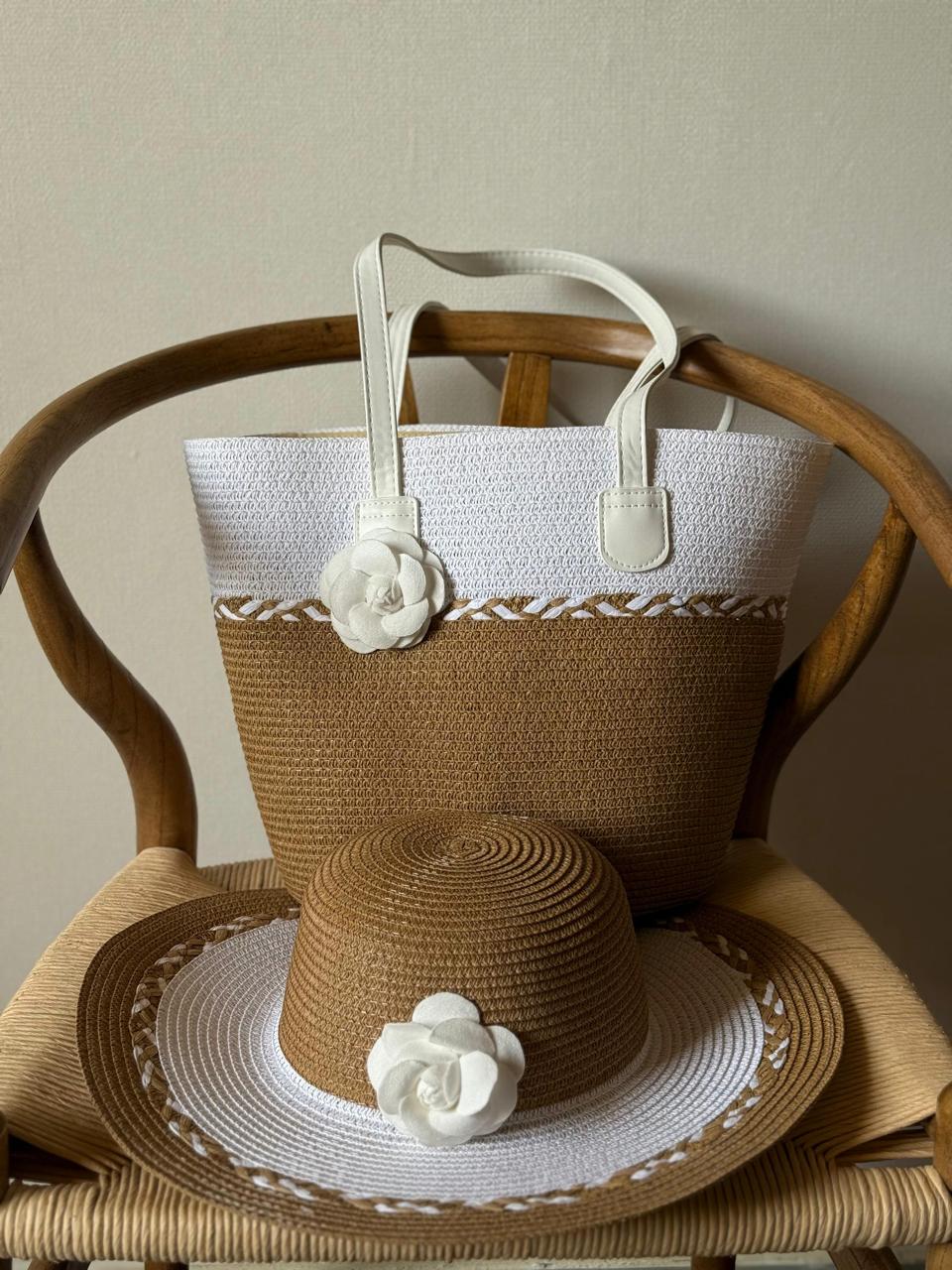 Chanel  bag tote & hat -beach set