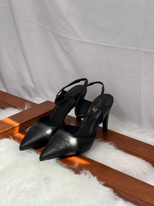 Chanel Heel Slingbacks in Iridescent Lambskin