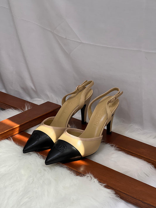 Chanel Heel Slingbacks in Iridescent Lambskin