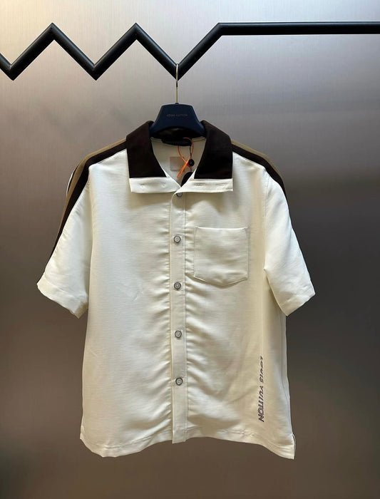 Louis Vuitton Bicolor Warm Up Short-Sleeved Shirt