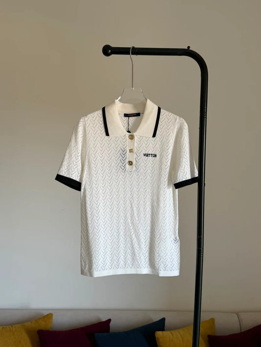 Louis Vuitton Pointelle Polo Top