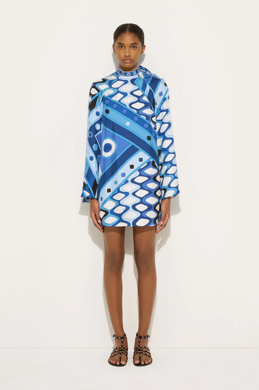 Pucci Printed Mini Dress in Silk Satins