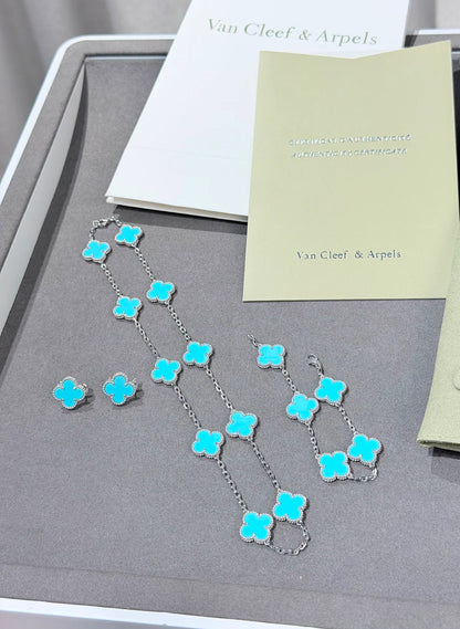VAN CLEEF & ARPELS: WHITE GOLD AND TURQUOISE SET