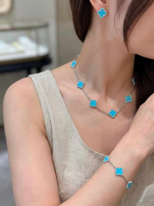 VAN CLEEF & ARPELS: WHITE GOLD AND TURQUOISE SET
