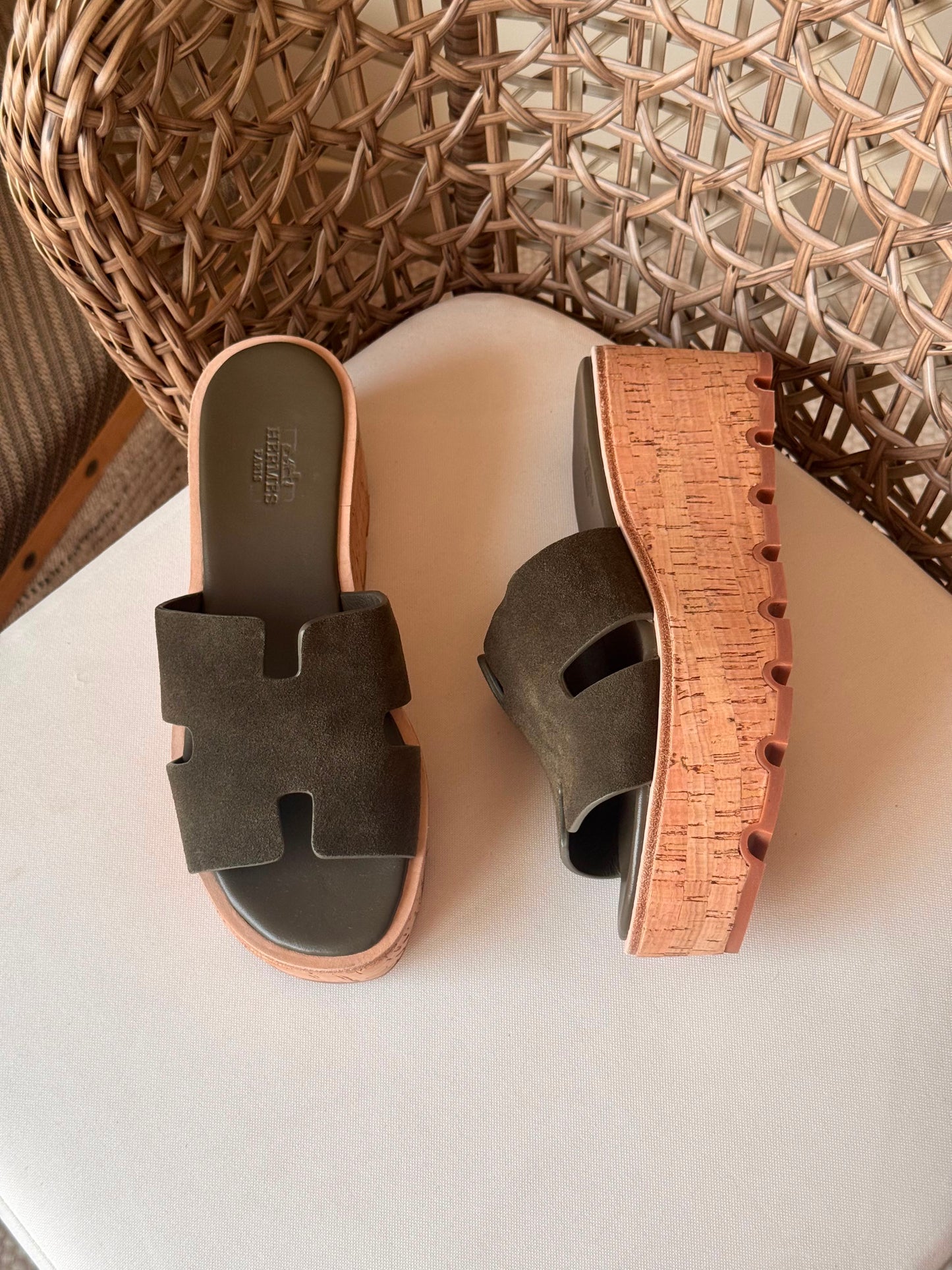 Hermes Luce 30 Sandals in Suede