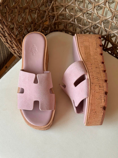 Hermes Luce 30 Sandals in Suede