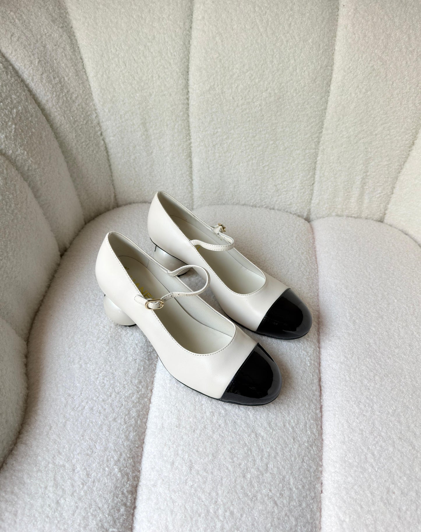 CHANEL Mary Janes Lambskin Patent Calfskin heels