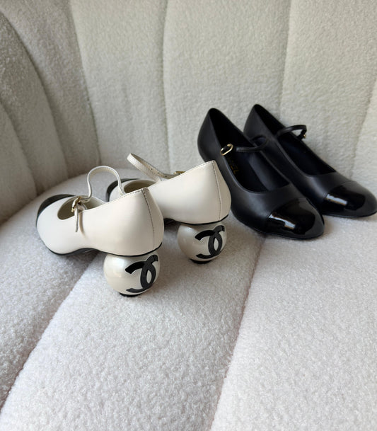 CHANEL Mary Janes Lambskin Patent Calfskin heels