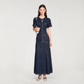 Sandro Diane Rhinestone Knit Maxi Dresss