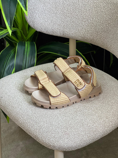 Miu Miu Canvas slide sandals