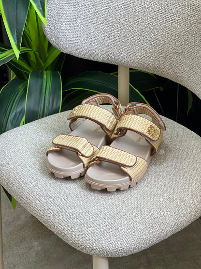 Miu Miu Canvas slide sandals