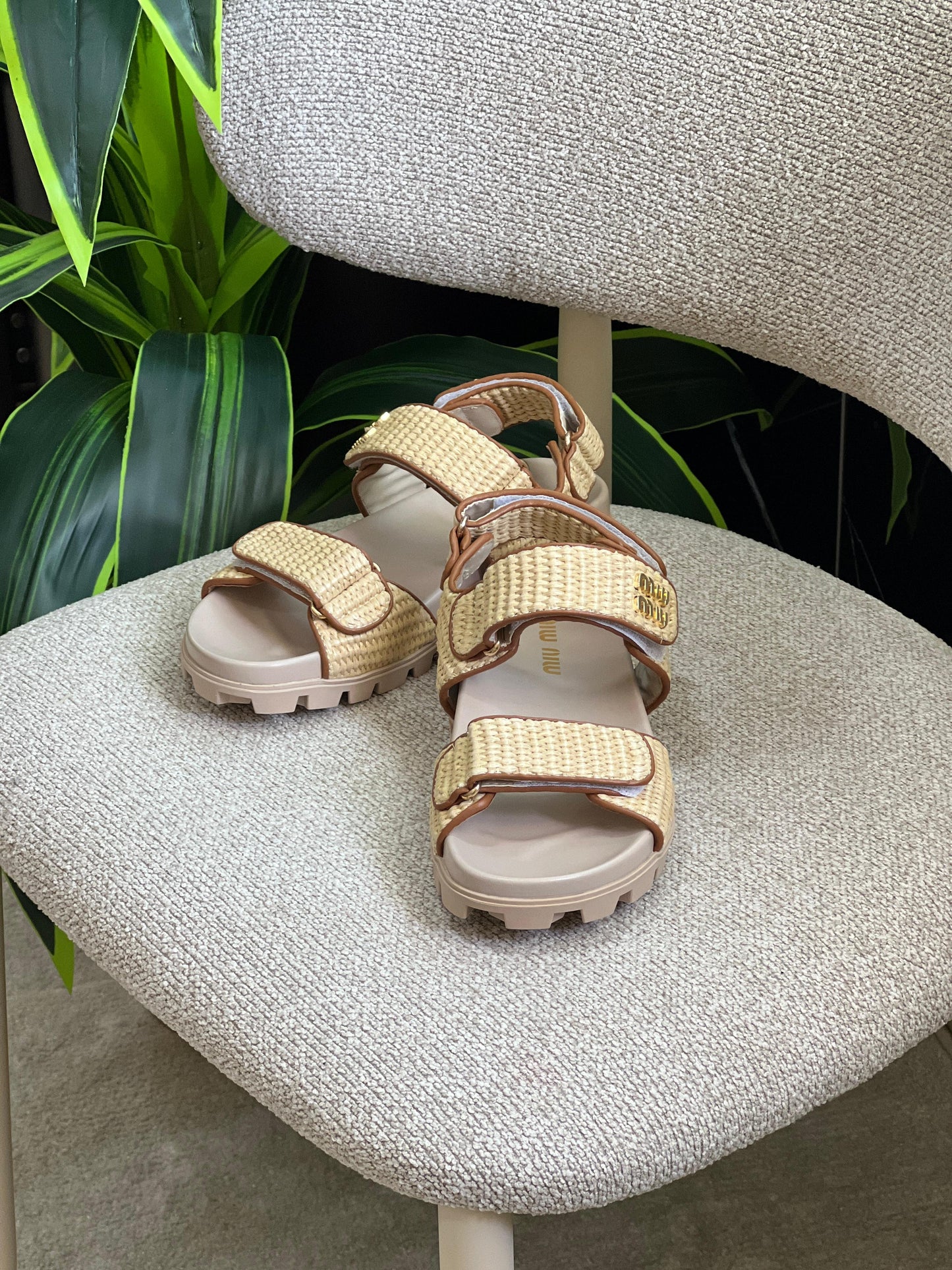 Miu Miu Canvas slide sandals