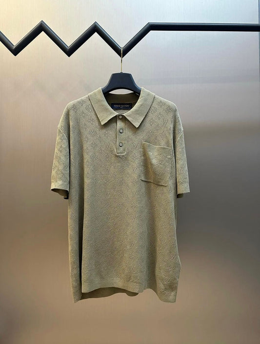 LV Monogram Pointelle Short-Sleeved Polo Shirt