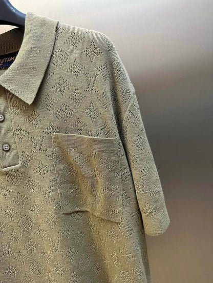 LV Monogram Pointelle Short-Sleeved Polo Shirt