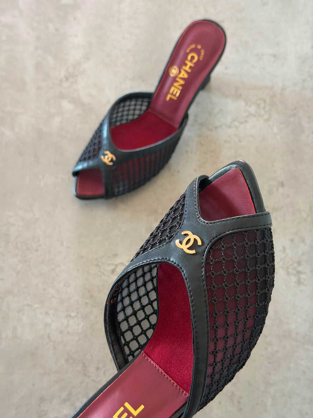 Chanel Mules in Mixed Fibers Cotton & Lambskin