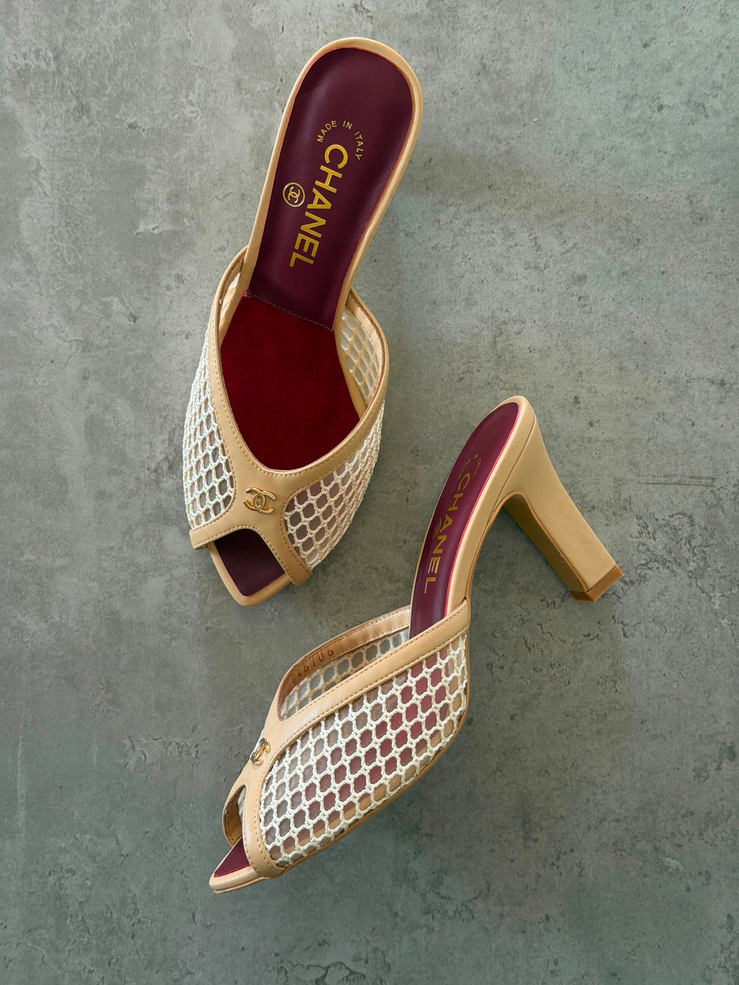 Chanel Mules in Mixed Fibers Cotton & Lambskin