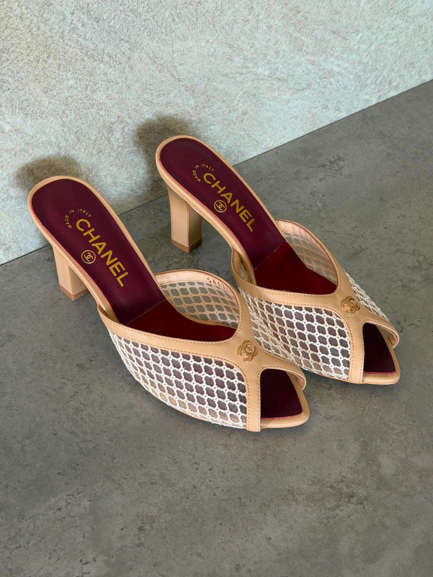 Chanel Mules in Mixed Fibers Cotton & Lambskin