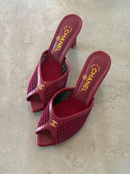 Chanel Mules in Mixed Fibers Cotton & Lambskin