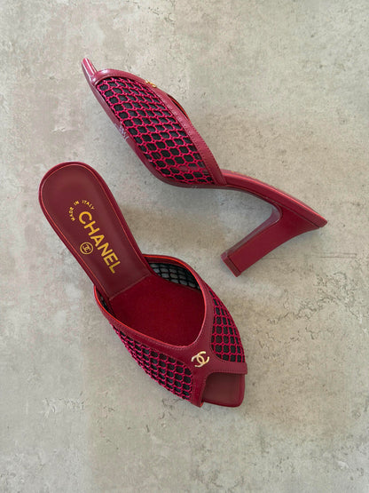 Chanel Mules in Mixed Fibers Cotton & Lambskin