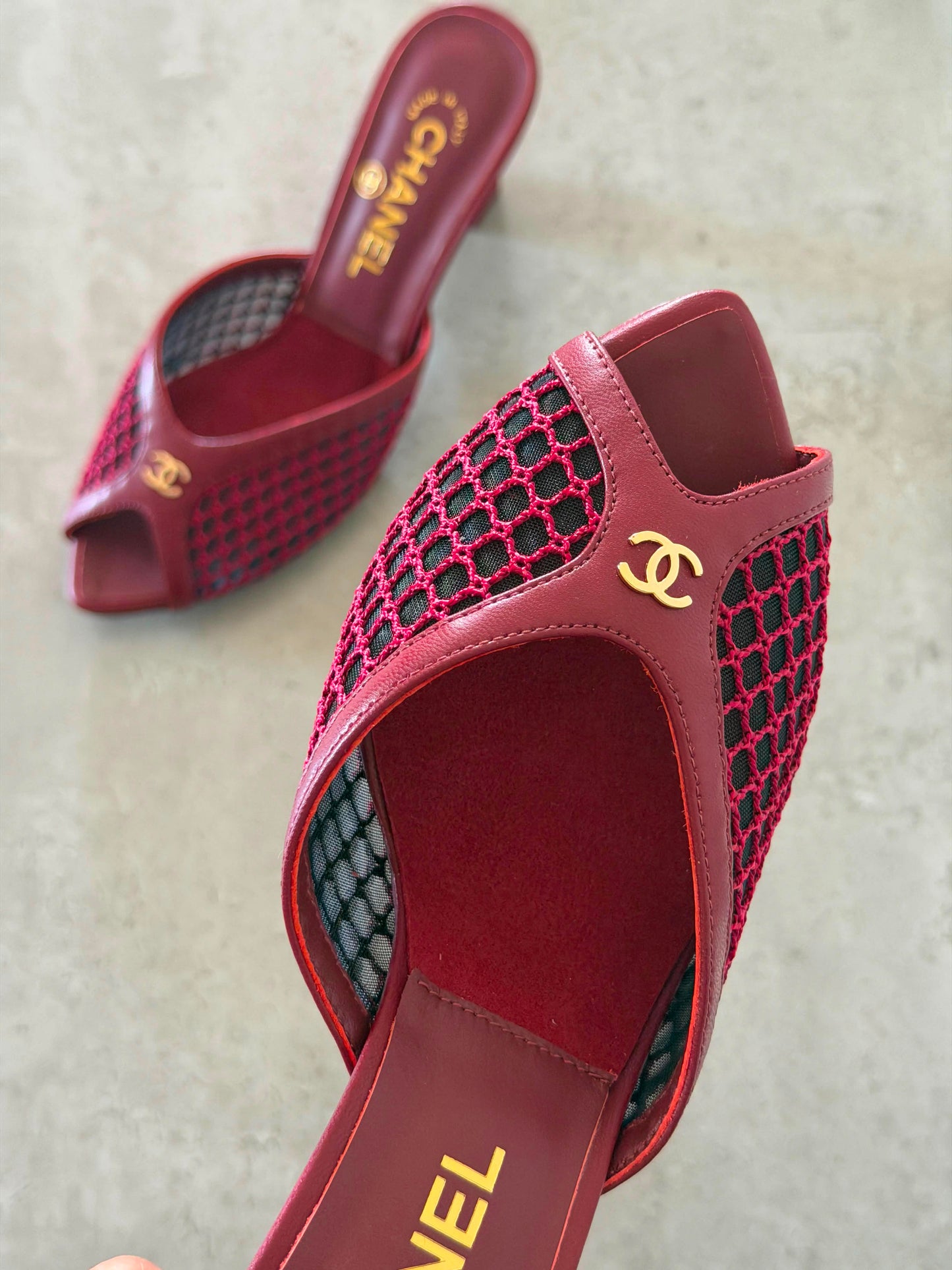 Chanel Mules in Mixed Fibers Cotton & Lambskin