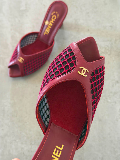 Chanel Mules in Mixed Fibers Cotton & Lambskin