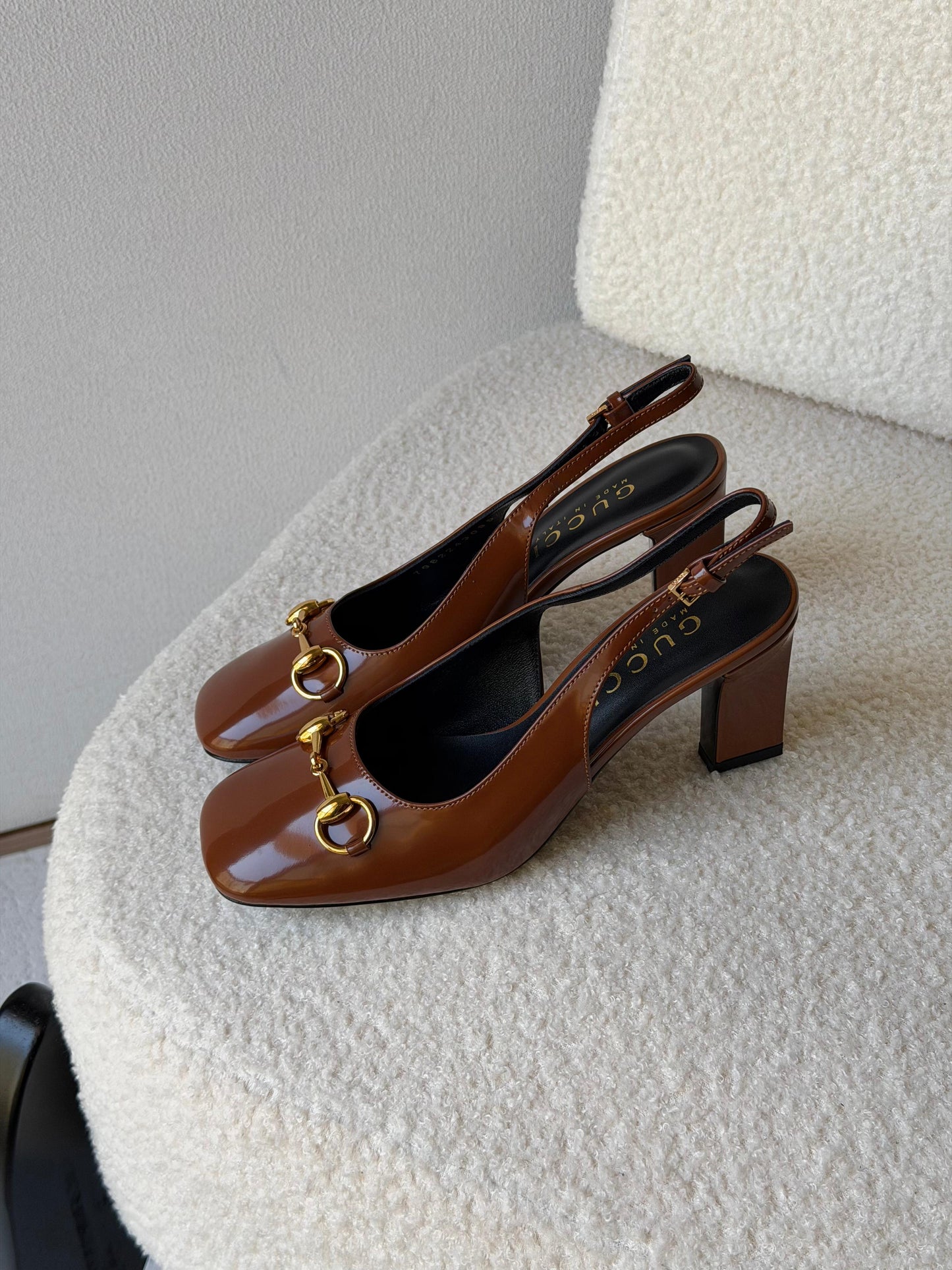 Gucci Leather Horsebit Slingback Pumps