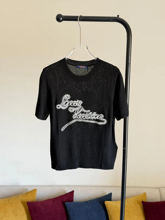 LV Embroidered Signature Knit Top