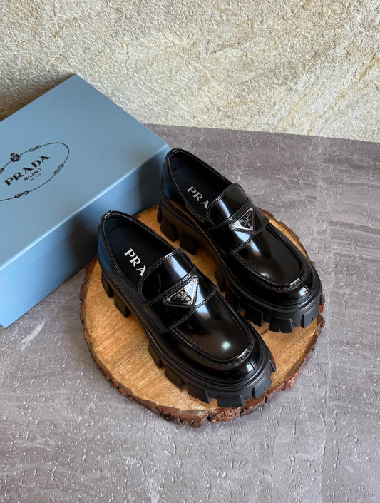 Prada Brushed Leather Loafers