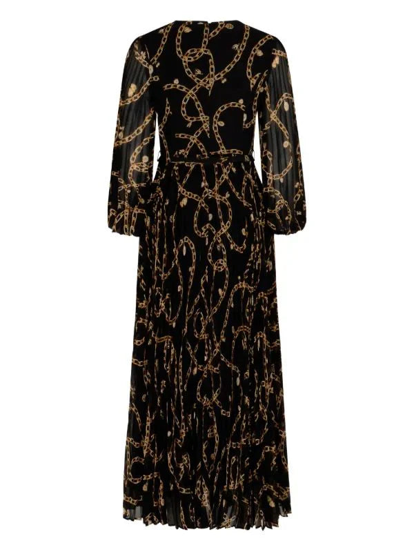 ZIMMERMANN chain-print pleated-skirt Midi Dress