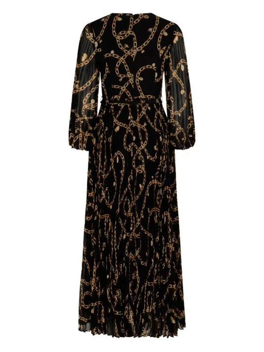 ZIMMERMANN chain-print pleated-skirt Midi Dress