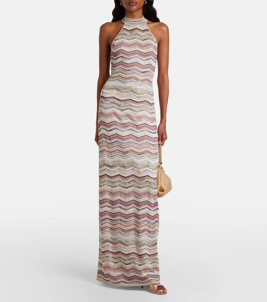 Missoni zigzag-knit Halterneck Dress